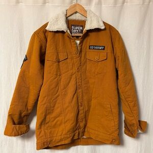 SUPERDRY XL Military Jacket Fur Collar 021 Army